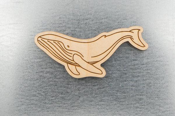Humpback Whale Wood Magnet